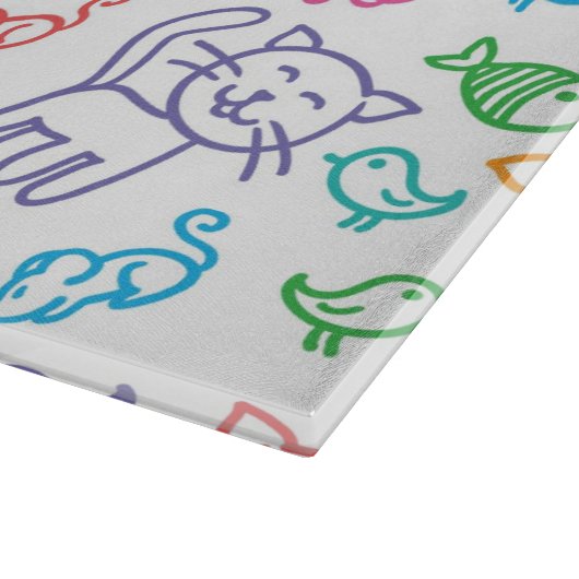 Katzenmuster Schneidebrett (Ecke)