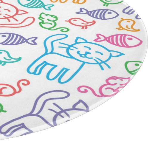 Katzenmuster Schneidebrett (Ecke)