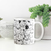 Katzenmuster Schwarz-Weiß-Niedlich Kaffeetasse