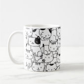 Katzenmuster Schwarz-Weiß-Niedlich Kaffeetasse (Links)