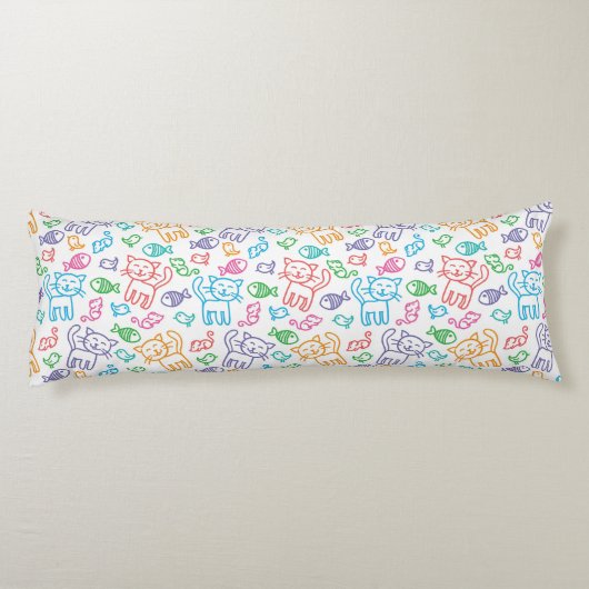 Katzenmuster Seitenschläferkissen (Rückseite)