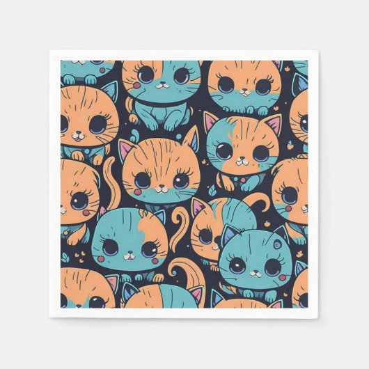 Katzenmuster Serviette (Vorderseite)