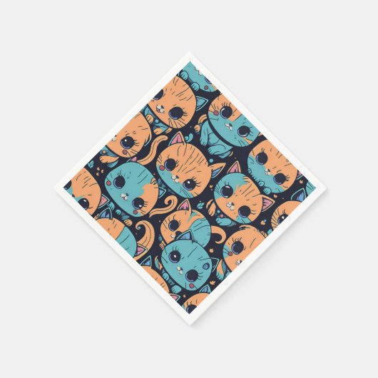 Katzenmuster Serviette (Ecke)