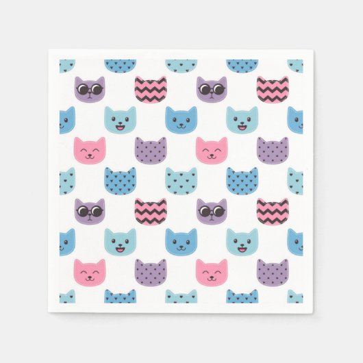 Katzenmuster Serviette (Vorderseite)