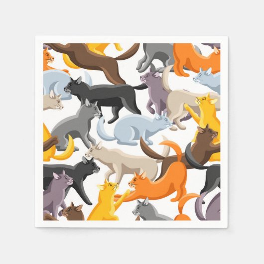 Katzenmuster Serviette (Vorderseite)