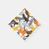 Katzenmuster Serviette (Ecke)