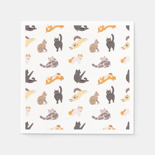 Katzenmuster Serviette (Vorderseite)