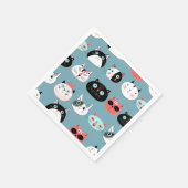 Katzenmuster Serviette (Ecke)
