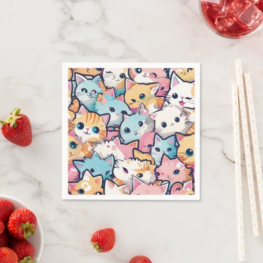 Katzenmuster Serviette (Beispiel)