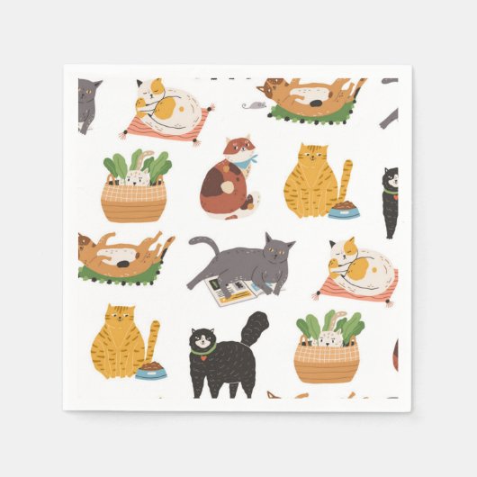 Katzenmuster Serviette (Vorderseite)