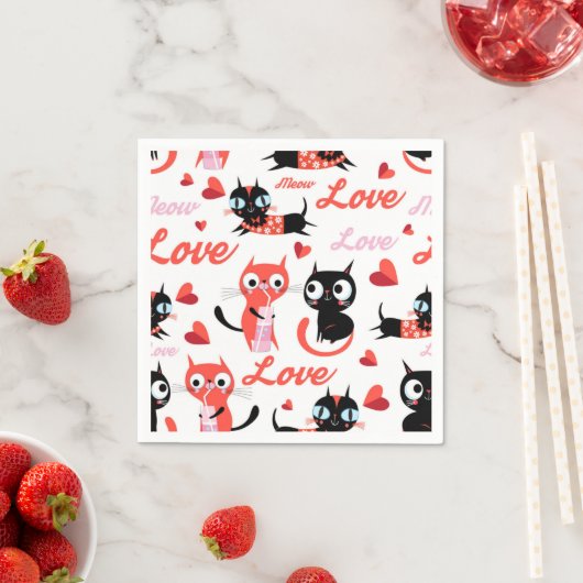 Katzenmuster Serviette (Beispiel)