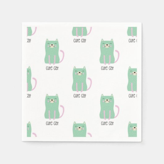 Katzenmuster Serviette (Vorderseite)