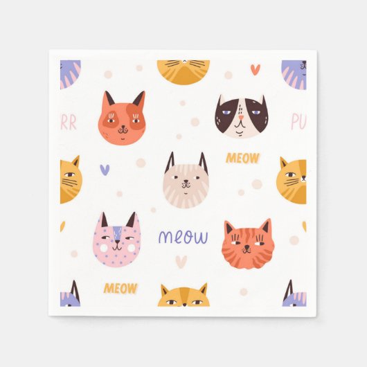 Katzenmuster Serviette (Vorderseite)
