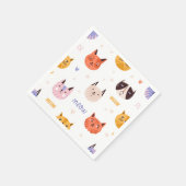 Katzenmuster Serviette (Ecke)