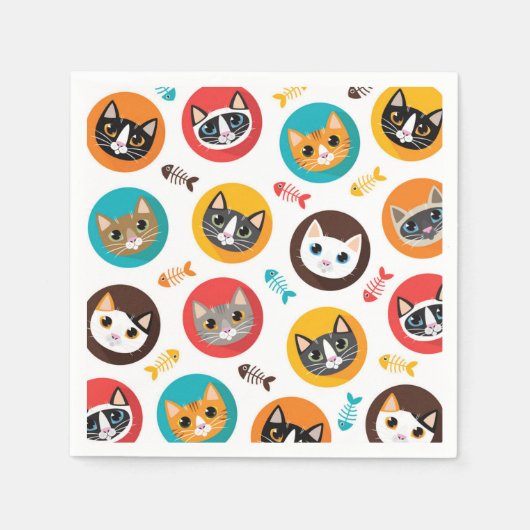 Katzenmuster Serviette (Vorderseite)