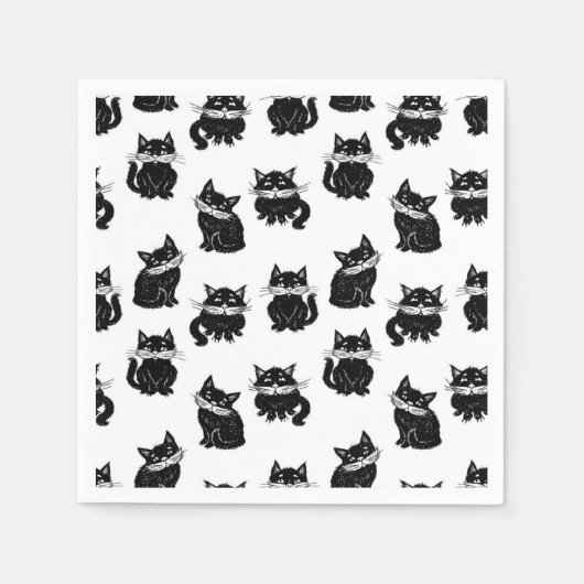 Katzenmuster Serviette (Vorderseite)