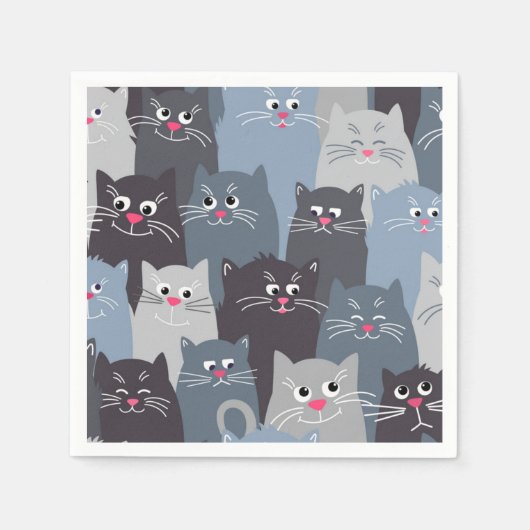 Katzenmuster Serviette (Vorderseite)