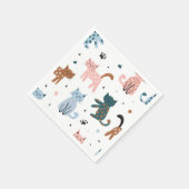 Katzenmuster Serviette (Ecke)