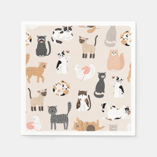Katzenmuster Serviette (Vorderseite)