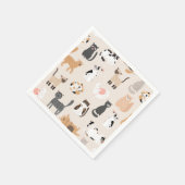 Katzenmuster Serviette (Ecke)