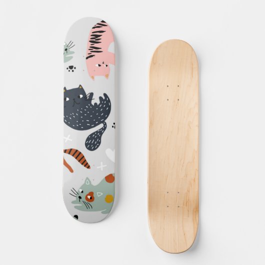 Katzenmuster Skateboard (Vorderseite)