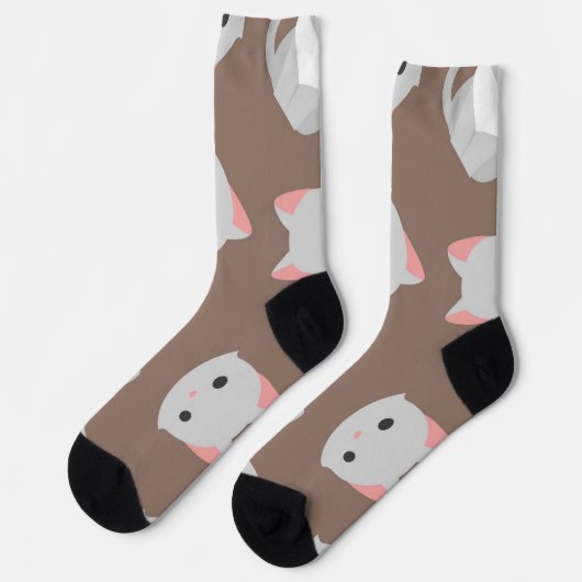 Katzenmuster Socken (Linkes Detail)