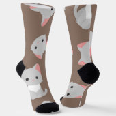 Katzenmuster Socken (Gewinkelt)