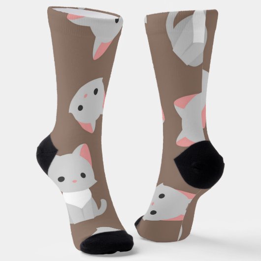 Katzenmuster Socken (Gewinkelt)