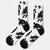 Katzenmuster Socken (Linkes Detail)