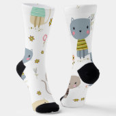 Katzenmuster Socken (Gewinkelt)