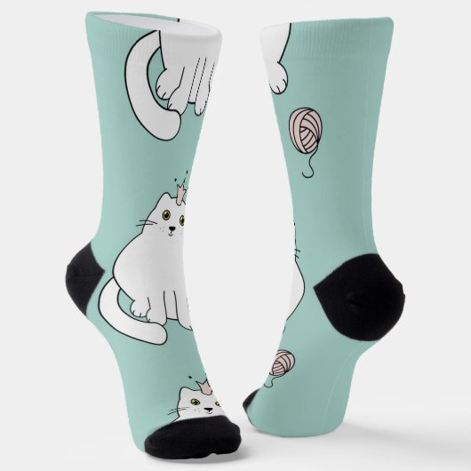Katzenmuster Socken (Gewinkelt)
