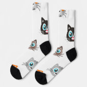 Katzenmuster Socken (Linkes Detail)