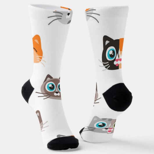 Katzenmuster Socken (Gewinkelt)