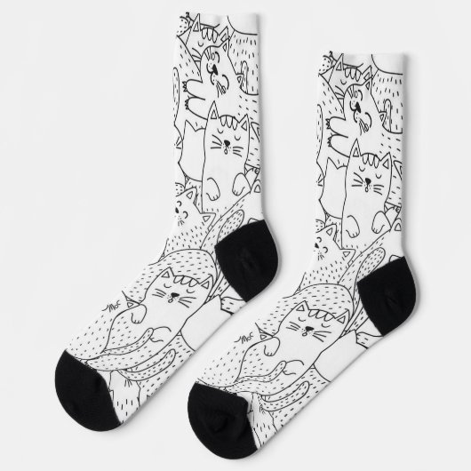 Katzenmuster Socken (Linkes Detail)