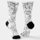 Katzenmuster Socken (Gewinkelt)