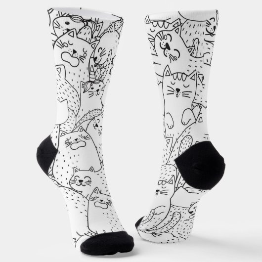 Katzenmuster Socken (Gewinkelt)