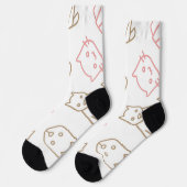 Katzenmuster Socken (Linkes Detail)