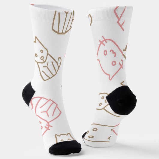 Katzenmuster Socken (Gewinkelt)