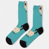 Katzenmuster Socken (Linkes Detail)