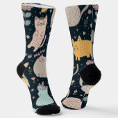 Katzenmuster Socken (Gewinkelt)