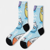 Katzenmuster Socken (Linkes Detail)
