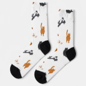Katzenmuster Socken (Linkes Detail)