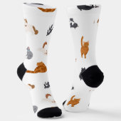 Katzenmuster Socken (Gewinkelt)