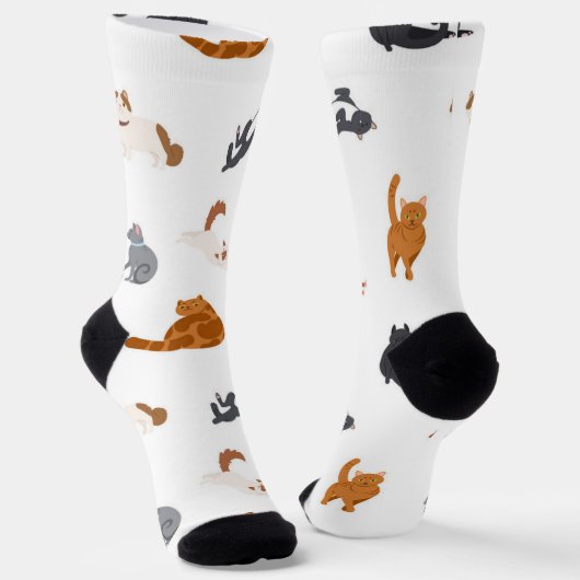 Katzenmuster Socken (Gewinkelt)