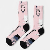 Katzenmuster Socken (Linkes Detail)
