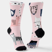Katzenmuster Socken (Gewinkelt)