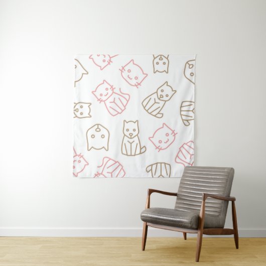 Katzenmuster Wandteppich (Beispiel (Horizontal))