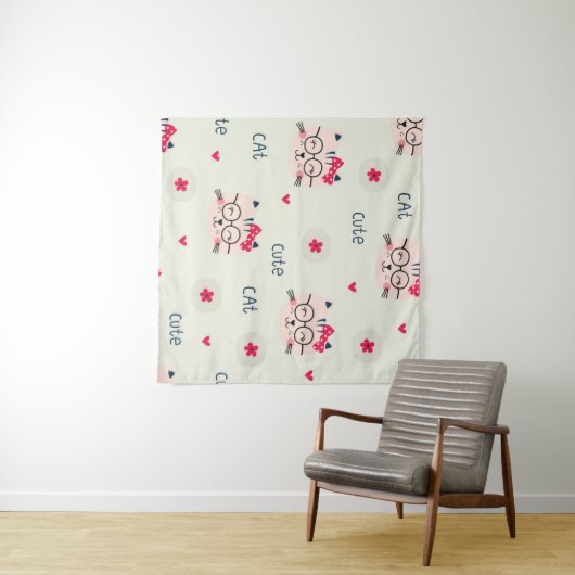 Katzenmuster Wandteppich (Beispiel (Horizontal))
