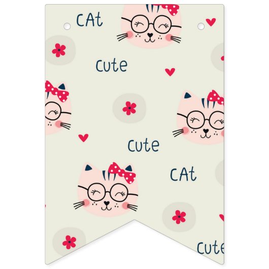 Katzenmuster Wimpelkette (Dritte Fahne)