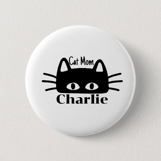 Katzenmutter benutzerdefinierter Katzenname Button (Vorderseite)